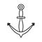 Outline anchor marine nautical sign