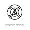 outline angolan kwanza vector icon. isolated black simple line element illustration from africa concept. editable vector stroke