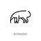 outline anteater vector icon. isolated black simple line element illustration from animals concept. editable vector stroke