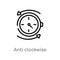 outline anti clockwise vector icon. isolated black simple line element illustration from user interface concept. editable vector