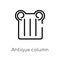 outline antique column vector icon. isolated black simple line element illustration from museum concept. editable vector stroke