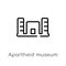 outline apartheid museum vector icon. isolated black simple line element illustration from africa concept. editable vector stroke