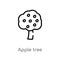 outline apple tree vector icon. isolated black simple line element illustration from season concept. editable vector stroke apple