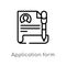 outline application form vector icon. isolated black simple line element illustration from education concept. editable vector