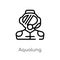 outline aqualung vector icon. isolated black simple line element illustration from nautical concept. editable vector stroke