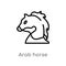 outline arab horse vector icon. isolated black simple line element illustration from other concept. editable vector stroke arab