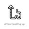 outline arrow heading up vector icon. isolated black simple line element illustration from user interface concept. editable vector