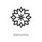 outline astrantia vector icon. isolated black simple line element illustration from nature concept. editable vector stroke