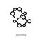 outline atoms vector icon. isolated black simple line element illustration from science concept. editable vector stroke atoms icon