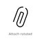 outline attach rotated vector icon. isolated black simple line element illustration from ultimate glyphicons concept. editable