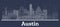Outline Austin Texas City Skyline with White Buildings