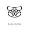 outline baby dental vector icon. isolated black simple line element illustration from dentist concept. editable vector stroke baby
