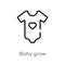 outline baby grow vector icon. isolated black simple line element illustration from clothes concept. editable vector stroke baby