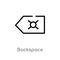 outline backspace vector icon. isolated black simple line element illustration from arrows 2 concept. editable vector stroke