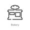 outline bakery vector icon. isolated black simple line element illustration from fast food concept. editable vector stroke bakery