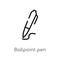 outline ballpoint pen vector icon. isolated black simple line element illustration from education concept. editable vector stroke
