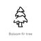 outline balsam fir tree vector icon. isolated black simple line element illustration from nature concept. editable vector stroke