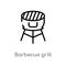 outline barbecue grill vector icon. isolated black simple line element illustration from food concept. editable vector stroke