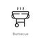outline barbecue vector icon. isolated black simple line element illustration from american football concept. editable vector