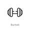 outline barbell vector icon. isolated black simple line element illustration from american football concept. editable vector