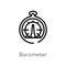 outline barometer vector icon. isolated black simple line element illustration from nautical concept. editable vector stroke