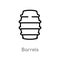 outline barrels vector icon. isolated black simple line element illustration from gym equipment concept. editable vector stroke