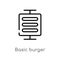 outline basic burger vector icon. isolated black simple line element illustration from business concept. editable vector stroke