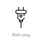 outline basic plug vector icon. isolated black simple line element illustration from technology concept. editable vector stroke