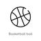 outline basketball ball with line vector icon. isolated black simple line element illustration from sports concept. editable