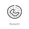 outline basophil vector icon. isolated black simple line element illustration from human body parts concept. editable vector