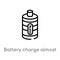 outline battery charge almost full vector icon. isolated black simple line element illustration from technology concept. editable