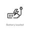 outline battery loaded vector icon. isolated black simple line element illustration from user interface concept. editable vector