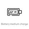 outline battery medium charge vector icon. isolated black simple line element illustration from user interface concept. editable
