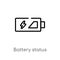 outline battery status vector icon. isolated black simple line element illustration from technology concept. editable vector