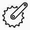 Outline beautiful bicycle crankset vector icon