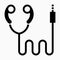 Outline beautiful headphone vector icon