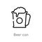 outline beer can vector icon. isolated black simple line element illustration from gastronomy concept. editable vector stroke beer