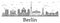 Outline Berlin Germany City Skyline with Historical Buildings Isolated on White