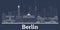 Outline Berlin Germany City Skyline with White Buildings