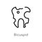 outline bicuspid vector icon. isolated black simple line element illustration from dentist concept. editable vector stroke