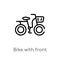 outline bike with front basket vector icon. isolated black simple line element illustration from travel concept. editable vector