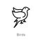 outline birds vector icon. isolated black simple line element illustration from logo concept. editable vector stroke birds icon on