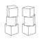 Outline block building towers for coloring book