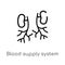 outline blood supply system vector icon. isolated black simple line element illustration from human body parts concept. editable