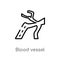 outline blood vessel vector icon. isolated black simple line element illustration from human body parts concept. editable vector