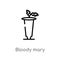 outline bloody mary vector icon. isolated black simple line element illustration from drinks concept. editable vector stroke