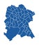 Outline blue map of Bonn