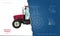 Outline blueprint of tractor. Side view of agriculture machinery. Farming vehicle. Industry 3d drawing