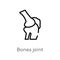 outline bones joint vector icon. isolated black simple line element illustration from human body parts concept. editable vector