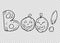 Outline Boo font with smile pumpkin wood texture isolated on png or transparent texture,Halloween party background ,element